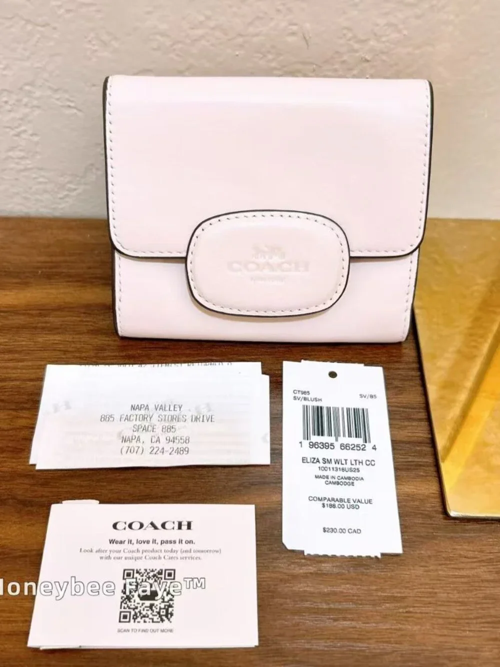 NWT Coach Eliza Small Wallet CT985 SV/Blush